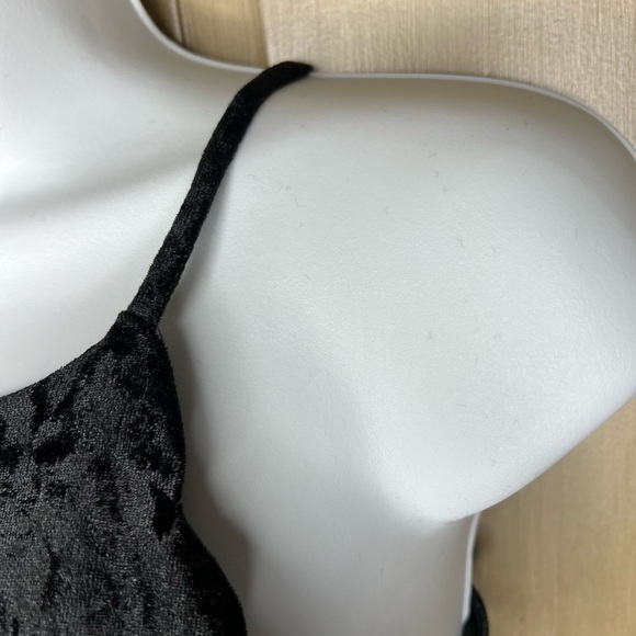 BCX Black Velvet Belted Fit & Flare Short Dress Size 3 Party Cocktail - Picture 8 of 8